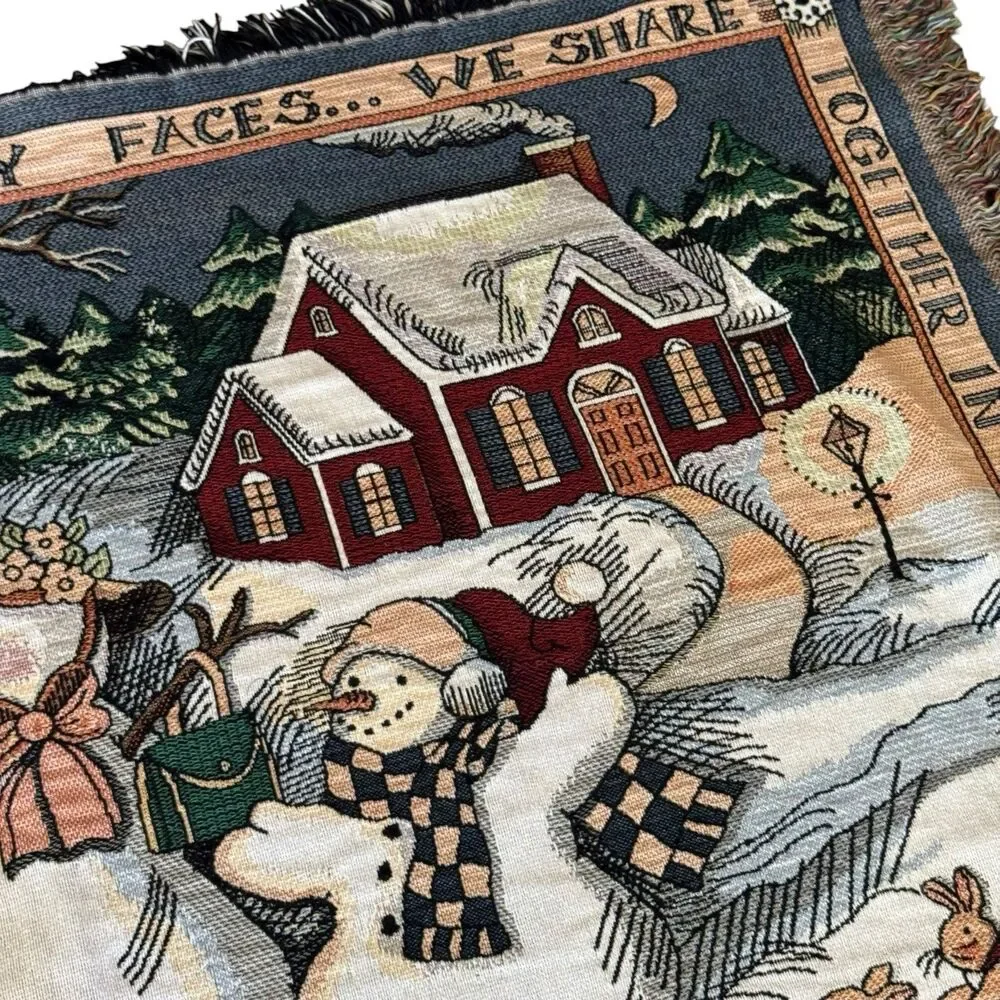 Goodwin Weavers Tapestry Throw 45”X68”‎ Warm Smiles By S. Winget Winter Family